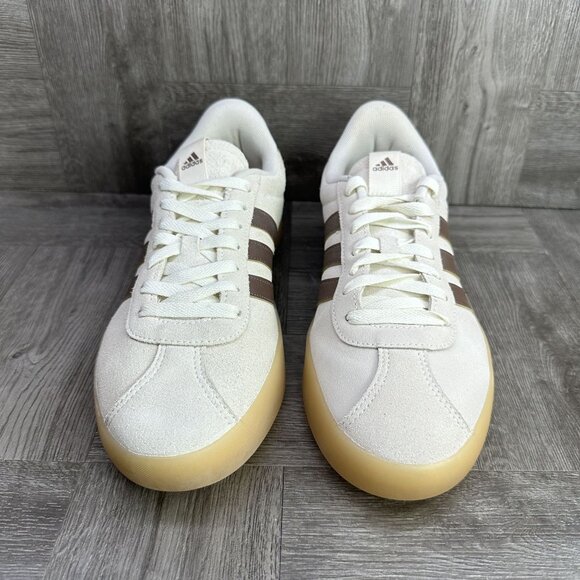 Adidas VL Court 3.0 Women's size 10 Ivory Brown Suede Casual Shoes ID9063 - Picture 4 of 8